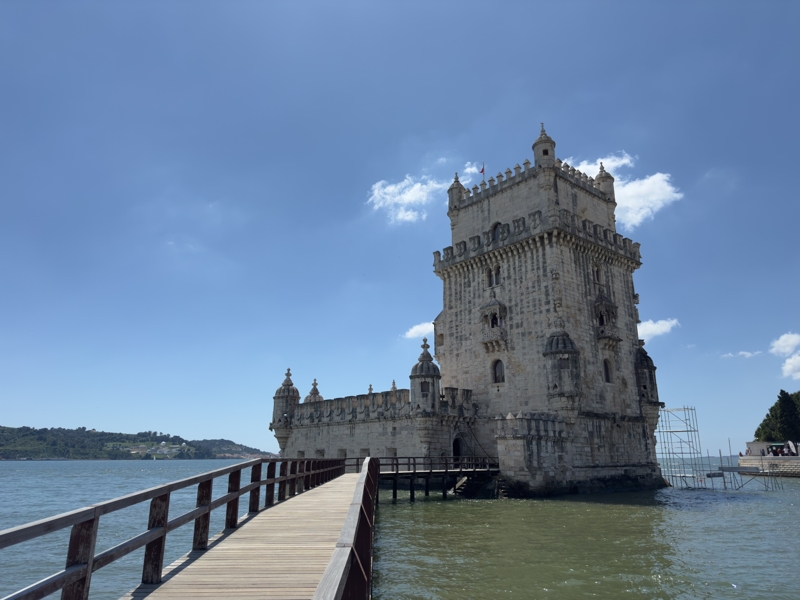Belém Tower out in the Tagus River on a beautiful day Belém Tower out in the Tagus River on a beautiful day