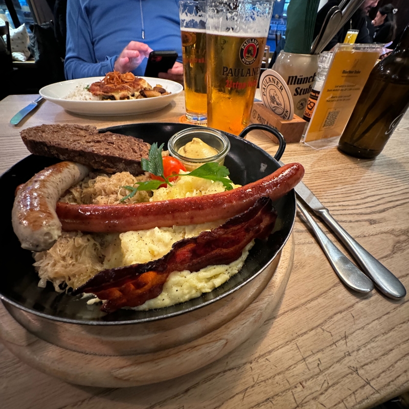 Our first meal in Europe, meat and carbs! Our first meal in Europe, meat and carbs!