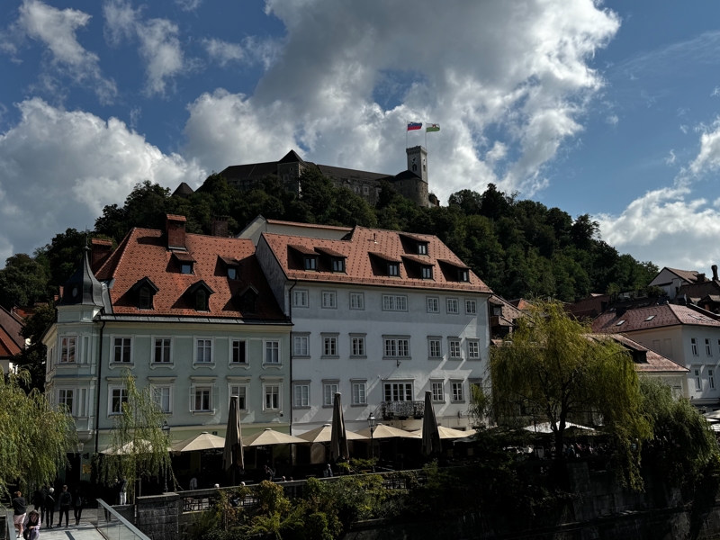 Old town Ljubljana is beautiful and the castle majestic Old town Ljubljana is beautiful and the castle majestic