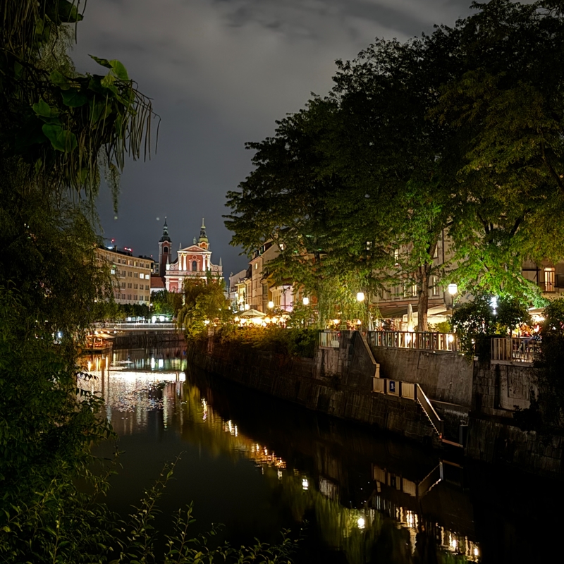 Ljubljana at night, just as beautiful as during the day Ljubljana at night, just as beautiful as during the day