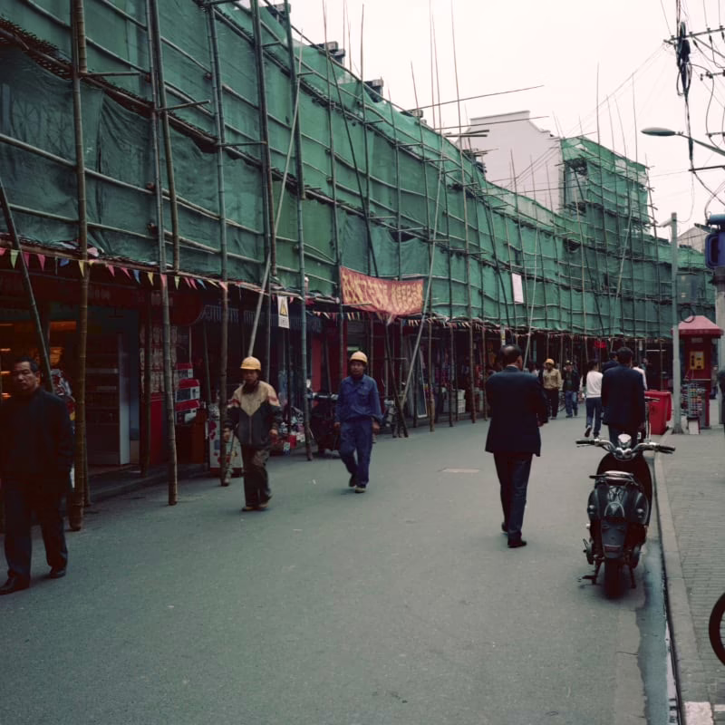 There is scaffolding everywhere in China. Everywhere. The weird thing is that a lot of it seems permanent.