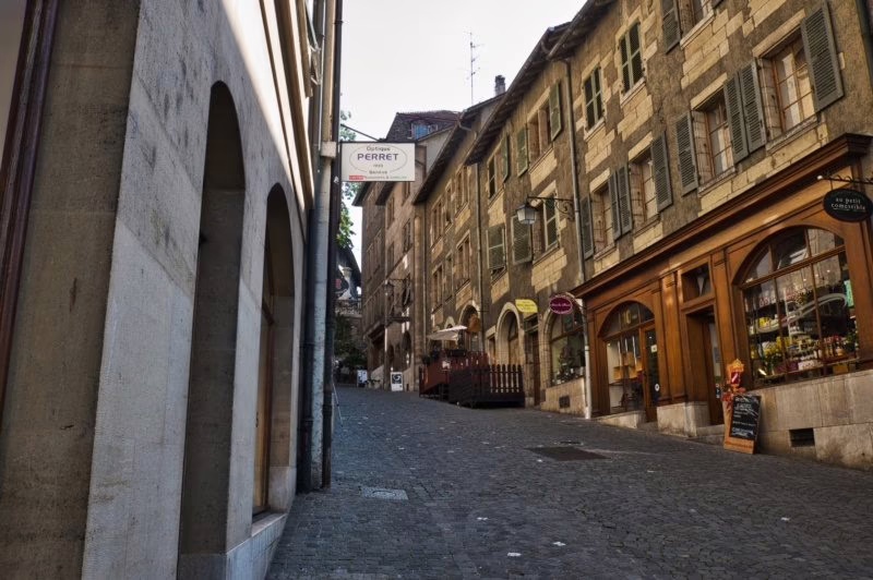 Geneva is a beautiful city full of narrow, interesting streets.