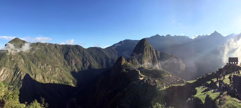Sunrise over Machu Picchu You have to get up really early and be on one of the first busses up to the site but it's worth it to see the incredible place suddenly come alive with the sun.