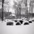 Headstones under snow, Old Burying Ground